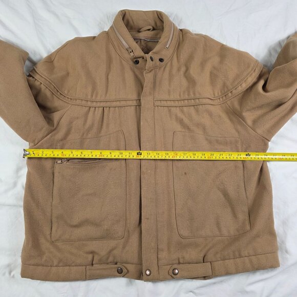 Vintage Hill & Archer Mens XL Tan Full Zip Jacket Pockets Casual Outdoors - Picture 7 of 10